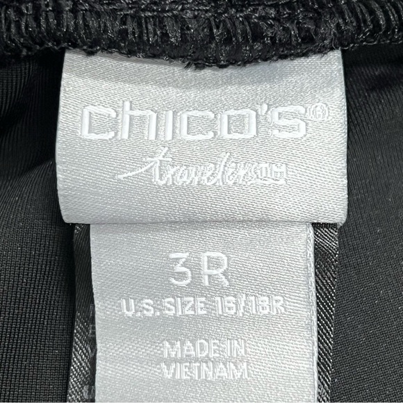 Chicos Travelers 3R US 16/18R  Velvet Jogger Pants Pull On Elastic Waist Black - Picture 7 of 11